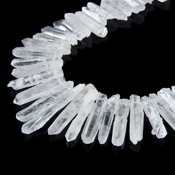 Natural Raw Crystals Tower Beads,Big Size High Quality Clear Crystals Beads,Top Drilled Crystals Quartz Point Beads,Crown Crystals Beads.