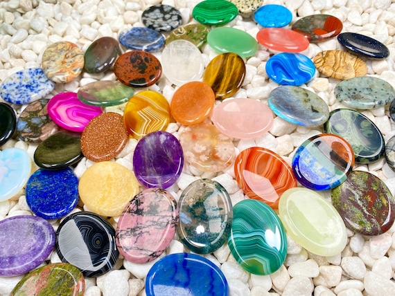 Natural Crystal Worry Stone,Healing Palm Stone,Polished Worry Stone,Rose Quartz/Amethyst/Opalite/Crystal More Choose Worry Stone.For Gift.