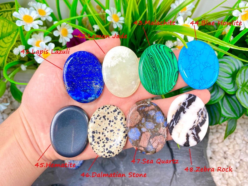 Natural Crystal Worry Stone,Healing Palm Stone,Polished Worry Stone,Rose Quartz/Amethyst/Opalite/Crystal More Choose Worry Stone.For Gift. image 7