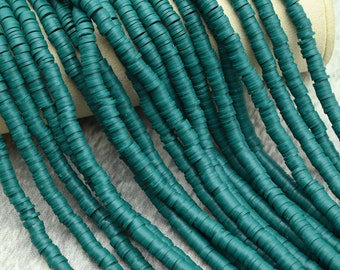 6 perline Heishi da 1 mm, perline africane a disco in argilla polimerica, perline Heishi in vinile all'ingrosso per la creazione di gioielli fai da te, 380~400 pezzi per filo. #83