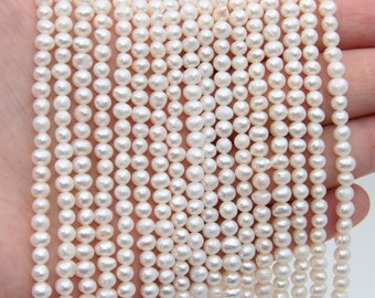 4~5mm Round Potato Pearls Beads,Small Pearl,Natural Freshwater Pearl Beads,Genuine White Pearl Beads,Seed Fresh Water Pearl Wholesale Beads.