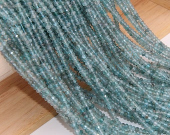 Natural Clear Apatite Rondelle Faceted Beads,Semi Precious Stone Beads,2x3mm/2.5x4mm Rondelle Gemstone Beads,Genuine Apatite Small Size Bead