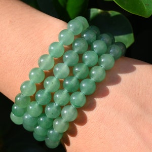 Natural Green Aventurine Stretchy Bracelet,Handmade Women/Men Bracelet,Gemstone Round Bracelet,For Gift Bracelet,Healing Round Bracelet.