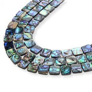15.3 inch Natural Abalone Shell,Flat Square Shell,Bright Polish Abalone Shell Beads,Brilliant color Shell Gemstone,Abalone Shell Wholesale