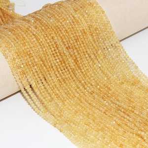 Natural Citrine Faceted Round Beads,Semi Precious Stone Beads,2mm  3mm 4mm Gemstone Beads,Crystals Round Beads,Quartz Beads,Jewelry Beads.