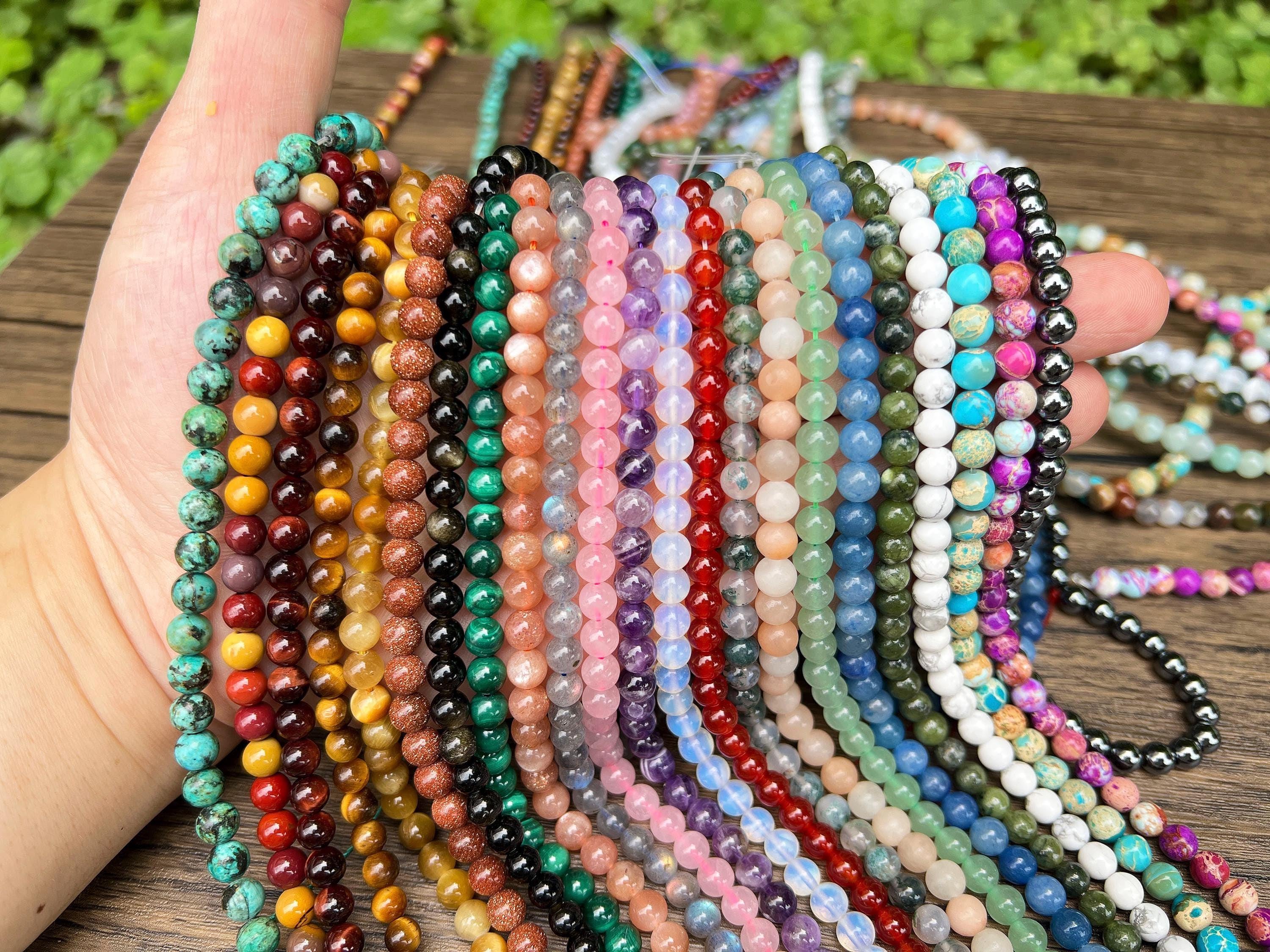 70 Kinds Of Natural Gemstone Smooth Round Beads,2mm/3mm/4mm/6mm/8mm More Size/Material Choose Semi Precious Stone For Jewelry Making Beads.