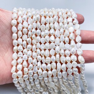 6~7mm Small Nugget Pearl Beads,Pearl Necklace,Natural White Pearl,Fresh Water Pearl Beads,Seed Pearl,Luster Pearl,Pearl For Jewelry Making.