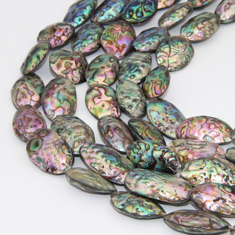 15 Inch Full Strand Abalone Shell Beadsnatural Abalone Shell | Etsy