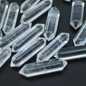 Natural Clear Crystal Double Terminated Point,For DIY/Jewelry Making Beads,No Hole Pendants,Double Point Beads,Meditation Point Beads.