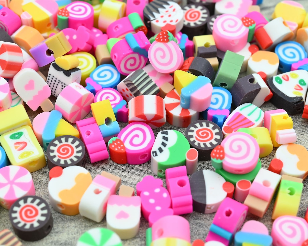 50 Pieces/10mm Cake Polymer Clay Beadsloose Polymer Clay - Etsy