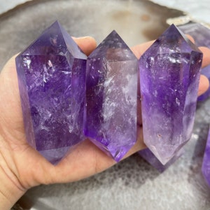 2.5~4Inch Natural Large Amethyst Crystal Quartz Point. Crystal Quartz Wands.High Quality Crystal Tower.Amethyst Crystal Quartz Double Tower.