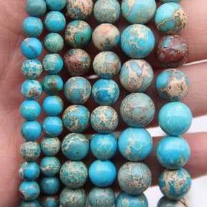 Blue Imperial Jasper Beads,Round Imperial Jasper Beads,Sea Sediment Imperial Jasper Beads,Wholesale Gemstone Beads,4mm/6mm/8mm/10mm Beads.
