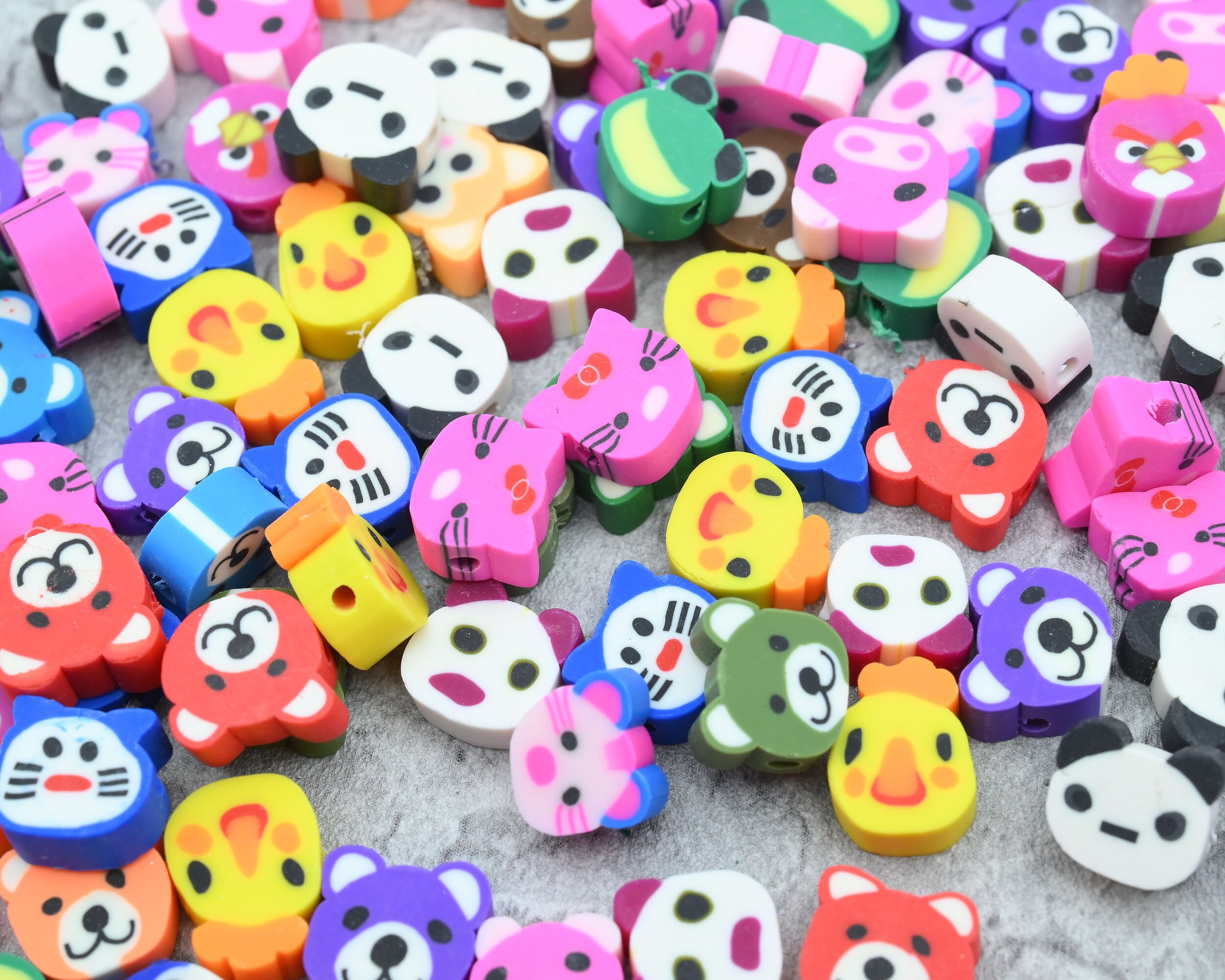50 Pieces/10mm Cartoon Polymer Clay Beadsloose Polymer Clay Etsy UK