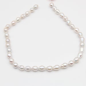 7~8x9~10mm Freshwater Pearl Beads,Natural White Pearl Beads.Seed Loose Pearl Full Strand Beads,Drop Water Shape Pearl Beads,Wholesale Pearl.