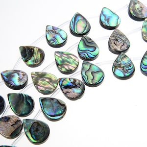 15.3 inch Natural Abalone Shell,Flat Drop Shape Shell,Bright  Abalone Shell Beads,Brilliant color Shell Gemstone,Abalone Shell Wholesale