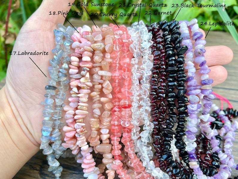 32 pouces perles de cristal naturel, 7 10 perles de puce, pour la fabrication de bijoux, perles de cristal curatif, perles de pépite de forme libre de pierres précieuses. image 4