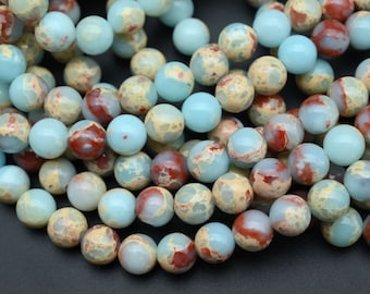 Cuentas redondas de jaspe natural AAA, cuentas redondas lisas, cuentas sueltas para pulseras/collares/bisutería DIY. Cuentas redondas de 4 mm, 6 mm, 8 mm y 10 mm.