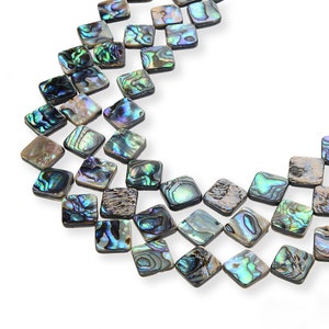 15.3 inch Natural Abalone Shell,Flat Square Shell,Bright Polish Abalone Shell Beads,Brilliant color Shell Gemstone,Abalone Shell Wholesale