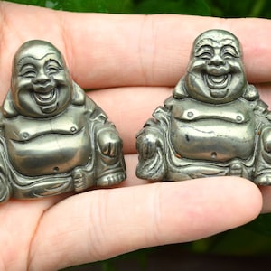 1.5&#39; Pyrite Buddha Statues,Hand Carved Crystal Buddha,Healing Decor,For Gift Buddha,Lucky Buddha Decor.Room Decor.