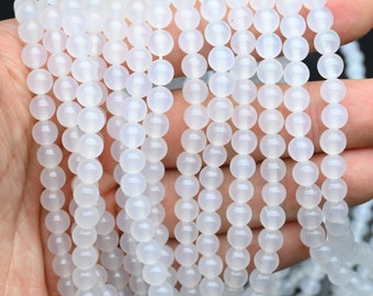 Natural Whtie Onyx Round Beads,Smooth Round Beads,Loose Beads For Bracelet/Necklace /DIY Jewelry Making Beads.4mm,6mm.8mm,10mm Round Beads.