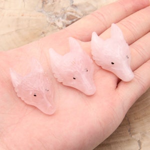Rose Quartz Gemstone Wolf,Natural Crystals Wolf Head Pendants,Boho Style Wolf Head Pendant,Good Quality Gemstone Wolf,Wholeslae Wolf Pendant