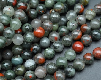 Natural Africa Blood Stone Round Beads,Smooth Round Beads,For Bracelet/Necklace /DIY Jewelry Making Beads.4mm,6mm.8mm,10mm Round Beads.