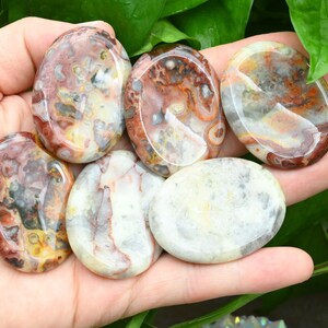 Pietra naturale pazza di preoccupazione di Agata, pietra di preoccupazione curativa, pietra di preoccupazione chakra, taglia 35x45MM