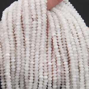 Rainbow Moonstone Faceted Rondelle Beads,4X6mm/5x8mm Moonstone Rondelle Beads,Loose Gemstone Beads,Good Quality Moonstone Rondelle Beads. image 6