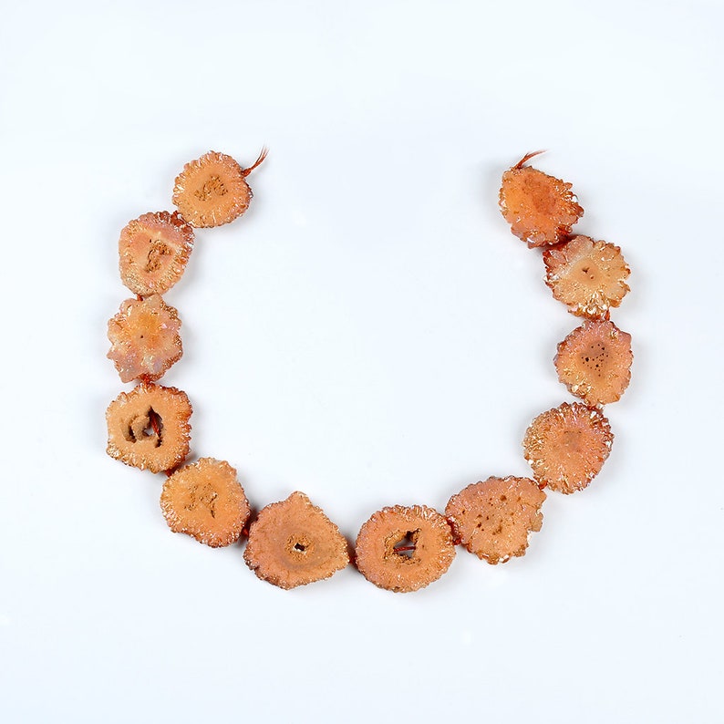 Druzy Beads.Natural Druzy Agate Beads.Orange Druzy Beads.High Quality Druzy Beads.Middle Drilled Druzy Beads.Beautiful Druzy Agate Beads!