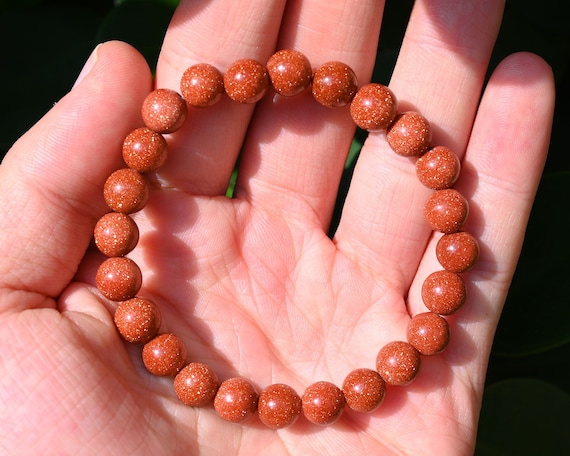 Natural Red Goldstone Stretchy Bracelet,Handmade Women/Men Bracelet,Gemstone Round Bracelet,For Gift Bracelet,Healing Round Bracelet.
