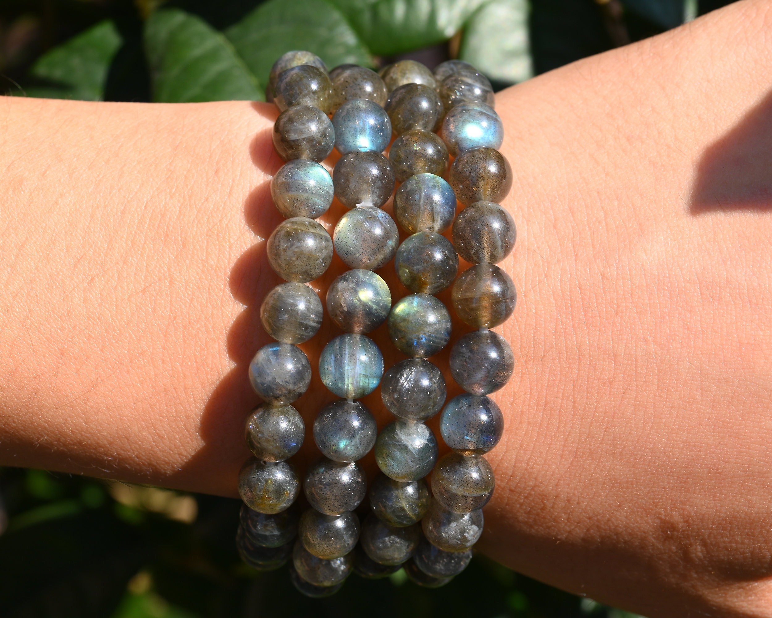 AAA Natural Labradorite Stretchy Bracelet,Handmade Women/Men Bracelet,Gemstone Round Bracelet,For Gift Bracelet,Healing Round Bracelet.