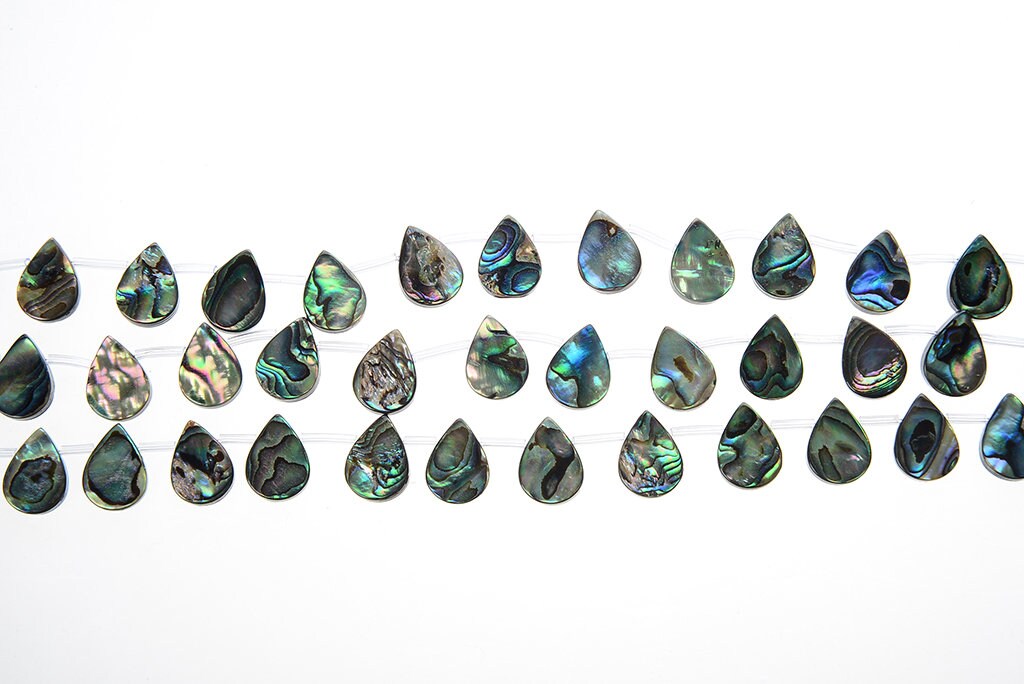 Drop Shape Shellin 15.3 Inch Natural Abalone Shellflat Drop Shape Shellbright - Etsy
