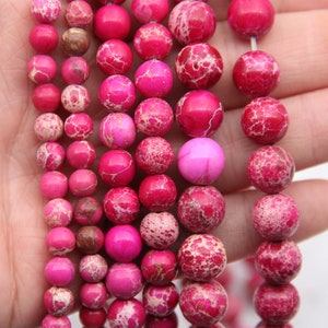 Rose Red Imperial Jasper Beads,Round Imperial Jasper Beads,Sea Sediment Imperial Jasper Beads,Wholesale Gemstone Beads,4mm/6mm/8mm/10mm Bead