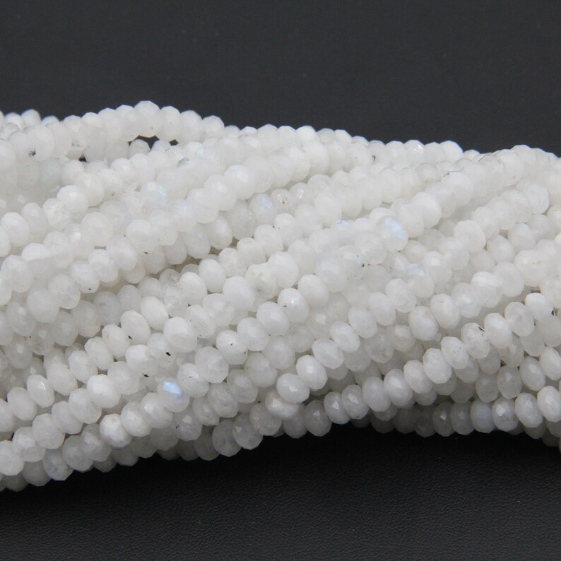 Rainbow Moonstone Faceted Rondelle Beads,4X6mm/5x8mm Moonstone Rondelle Beads,Loose Gemstone Beads,Good Quality Moonstone Rondelle Beads. 4x6mm