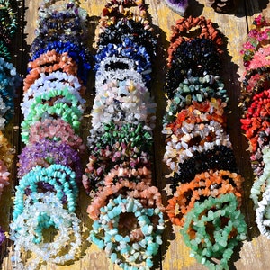 48 Kinds Of Chip Bracelet,Healing Braclet,Stretchy Chip Beads Bracelet,Crystal/Rose Quartz/Amethyst/Malachite More Bracelets,For Her Gift. image 1