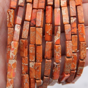 Natural Imperial Jasper Beads,4x13mm Rectangle Imperial Jasper Beads,Sea Sediment Imperial Jasper,For Diy Jewelry Necklace/Bracelet Beads.