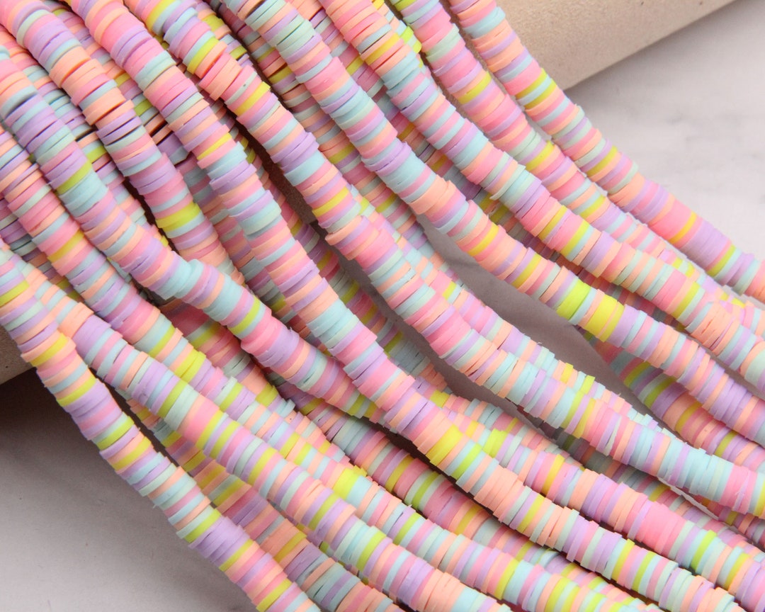 4mm/6mm/8mm Vinyl Heishi Beads,mix Color Vinyl Beads,polymer Clay