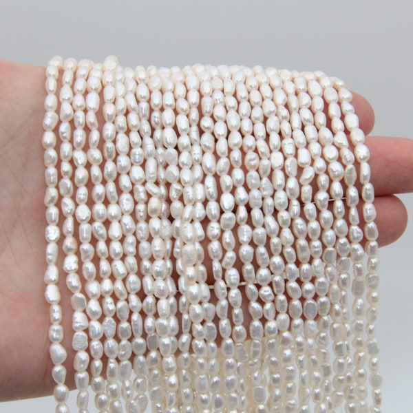 4~5mm Small Nugget Pearl Beads,White Pearl,Freshwater Pearl Beads,Loose Pearl,Pearl Strand,Seed Pearl,Natural Pearl,Luster Pearl Jewelry.