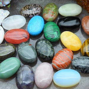 21 Kinds Of Worry Stone,Crystal Worry Stone,Big Healing Crystal,Rose Quartz/Crystal/Lapis Lazuli/Opal/Agate Worry Stone,Chakra Worry Stone