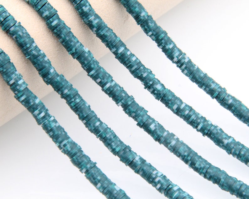 Green Vinyl Heishi Beads,4mm6mm8mm Vinyl Beads,Polymer Clay African Vinyl Disc Beads,Wholesale Vinyl Heishi DIY Making Jewelry Beads
