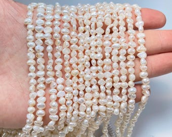 4~5mm Small Nugget Pearl Beads,Pearl Necklace,Natural White Pearl,Fresh Water Pearl Beads,Seed Pearl,Luster Pearl,Pearl For Jewelry Making.