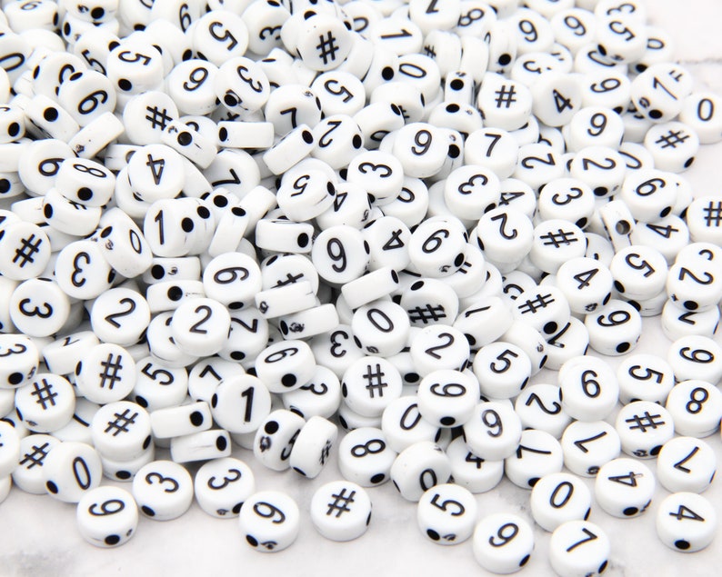 7MM Alphabet Beads09/ Number Letters Plastic Beadsfor | Etsy