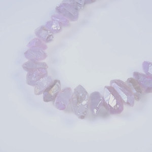 Natural Crystal Quartz Point Beads.Purple Crystal Quartz Point.Bright Crystal Beads.High Quality Crystal Point Beads.Center Drilled Beads.