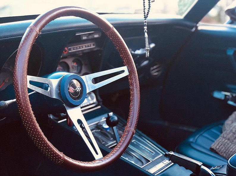 Leather Steering Wheel Wrap Classic Cars Etsy