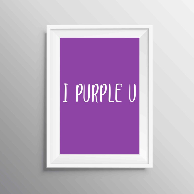 I Purple U Poster Bts You Print Digital Wall Art Bangtan Boys Taehyung Kpop Decor Lover Gift