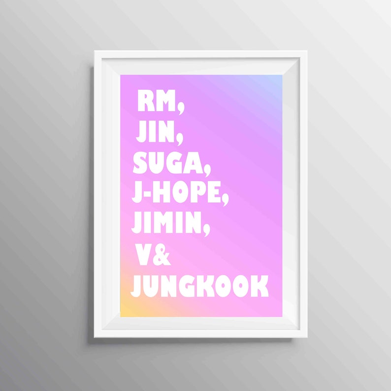 Bangtan Sonyeondan Poster Bts Wall Art Love Yourself Era Members Print Kpop Decor Gift Digital