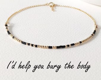 Morse Code Bracelet, Secret Message, Friend Jewelry, Rose Gold Filled