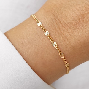 SUN Figaro Bracelet 14K Gold Filled, Delicate Bracelet, Dainty Gold Bracelet, Everyday Bracelet, Figaro Sun Bracelet, Girlfriend Jewelry