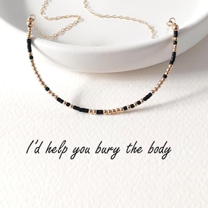 Ich würde Ihnen helfen, den Körper zu begraben Morse-Code Halskette - Sterling Silber, 14K Gold gefüllt