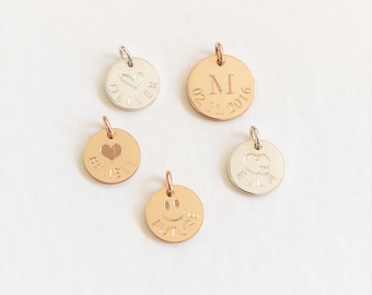 Personalized Sterling Silver Disc Pendant: Initial, Name, Date Engraved